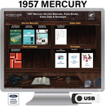 1957 Mercury Shop Manuals, Sales Data & Parts Books on USB