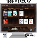 1959 Mercury Shop Manuals, Sales Data & Parts Books on USB