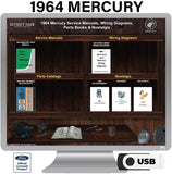 1964 Mercury Shop Manuals, Wiring Diagrams & Parts Books on USB