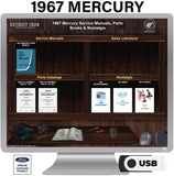 1967 Mercury Shop Manuals & Parts Books on USB