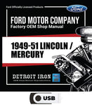 1949-1951 Lincoln Mercury Shop Manuals, Sales Literature & Parts Books on USB