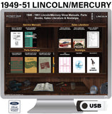 1949-1951 Lincoln Mercury Shop Manuals, Sales Literature & Parts Books on USB