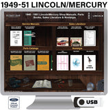 1949-1951 Lincoln Mercury Shop Manuals, Sales Literature & Parts Books on USB