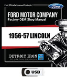 1956-1957 Lincoln Shop Manuals, Sales Data & Parts Books on USB