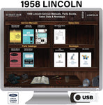 1958 Lincoln Shop Manuals, Sales Data & Parts Books on USB