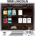 1958 Lincoln Shop Manuals, Sales Data & Parts Books on CD