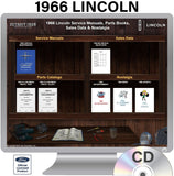 1966 Lincoln Service Manuals, Sales Data & Parts Books on CD