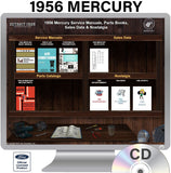 1956 Mercury Shop Manuals, Sales Data & Parts Books on CD