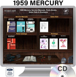 1959 Mercury Shop Manuals, Sales Data & Parts Books on CD