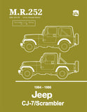 1984 - 1986 Jeep CJ-7 / Scrambler Shop Manual - M.R. 252