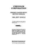 1992 Jeep Shop Manual - 2 Volumes