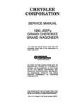 1993 Jeep Grand Cherokee, Grand Wagoneer Shop Manual